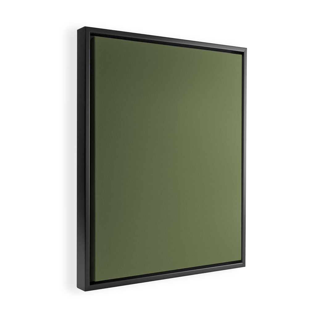 Moss Green Sage Solid Color  Framed Canvas Print Gallery Image 2
