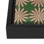 Multi Daisy Retro Pattern in Blush Pink and Green Framed Canvas Print Gallery Image 3