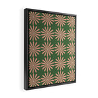 Multi Daisy Retro Pattern in Blush Pink and Green Framed Canvas Print Gallery Image 2