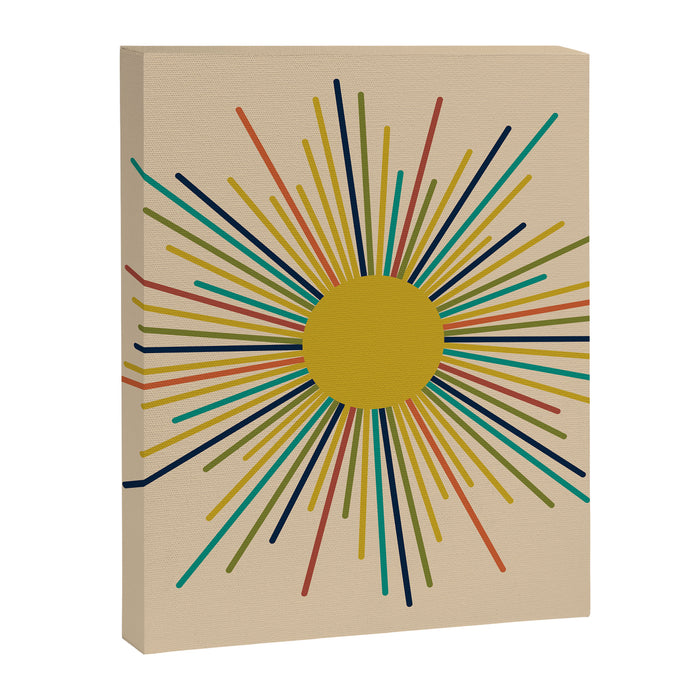 Multicolor Mid Century Modern Sunburst 5 Canvas Print Gallery Image 1