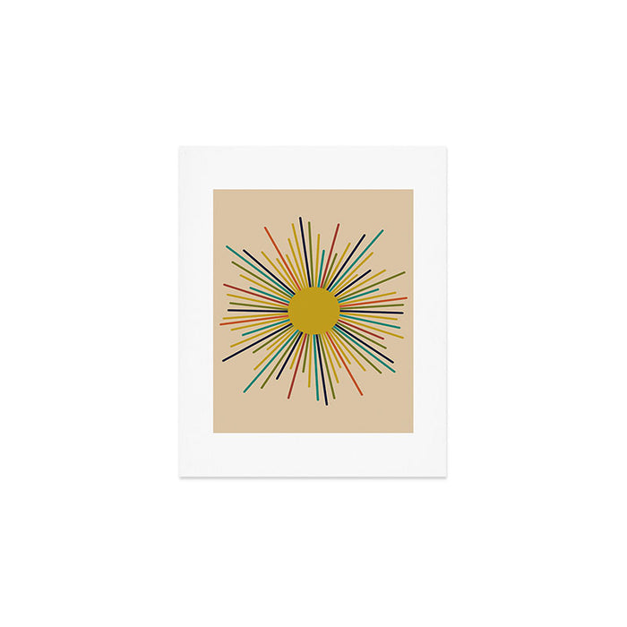 Multicolor Mid Century Modern Sunburst 5 Art Print Gallery Image 1