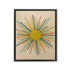 Multicolor Mid Century Modern Sunburst 5 Framed Canvas Print Gallery Image 8