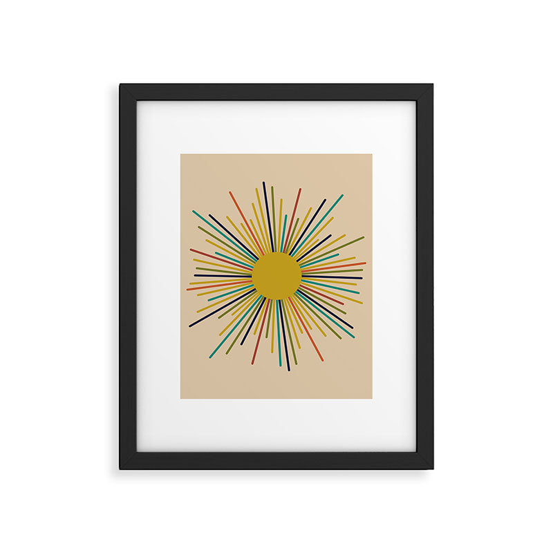 Multicolor Mid Century Modern Sunburst 5 Framed Art Print Gallery Image 6
