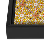 Murcia Retro Spanish Tile Pattern Mustard Yellow Brown Orange Cream 2 Framed Canvas Print Gallery Image 3