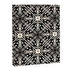 Murcia Spanish Tile Pattern in Black and Almond Cream Canvas Print Gallery Image 8