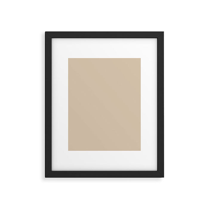 Mushroom Beige Solid Colour Framed Art Print Gallery Image 1