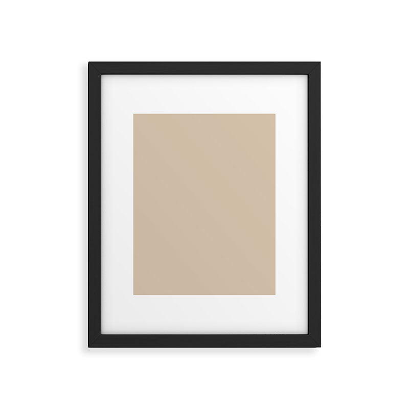 Mushroom Beige Solid Colour Framed Art Print Gallery Image 6