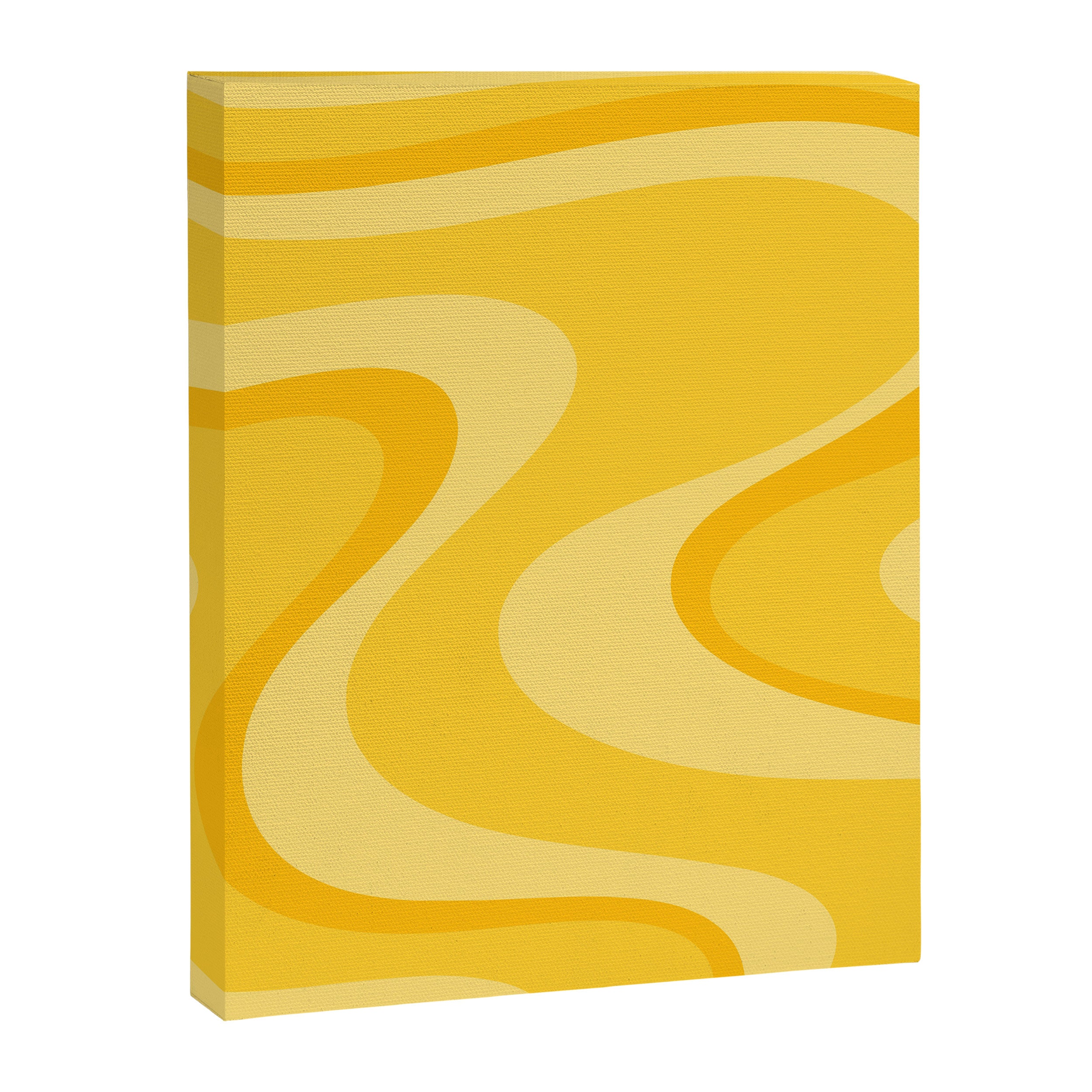 Mustard Dream Swirls Yellow Abstract Pattern Canvas Print Gallery Image 8