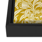 Mustard Floral Vintage Botanical Pattern Framed Canvas Print Gallery Image 3