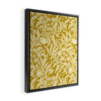 Mustard Floral Vintage Botanical Pattern Framed Canvas Print Gallery Image 2