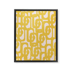 Mustard Yellow and Blush Pink Mid-century Modern Loop Pattern Framed Canvas Print Gallery Image 8