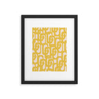 Mustard Yellow and Blush Pink Mid-century Modern Loop Pattern Framed Art Print Gallery Image 6