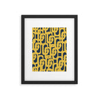 Mustard Yellow and Navy Blue Mid-Century Modern Loop Pattern Framed Art Print Gallery Image 6