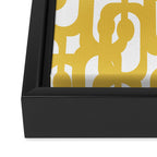 Mustard Yellow and White Mid-century Modern Loop Pattern Framed Canvas Print Gallery Image 3