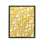 Mustard Yellow and White Mid-century Modern Loop Pattern Framed Canvas Print Gallery Image 8