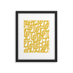 Mustard Yellow and White Mid-century Modern Loop Pattern Framed Art Print Gallery Image 6