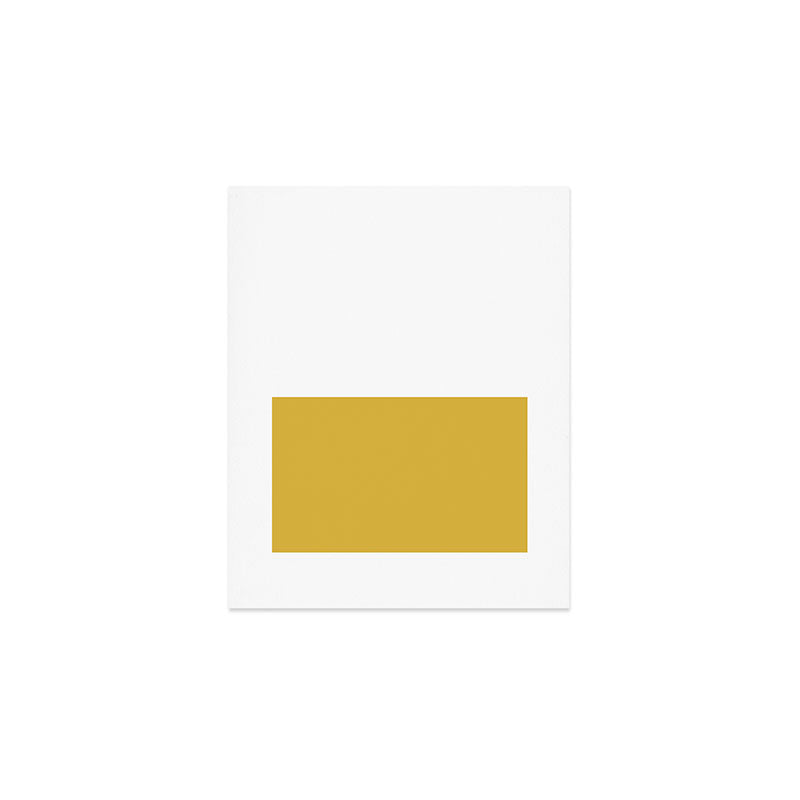 Mustard Yellow and White Minimalist Color Block Solid Half and Half Art Print Gallery Image 1