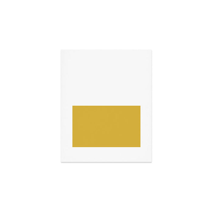 Mustard Yellow and White Minimalist Color Block Solid Half and Half Art Print Gallery Image 1