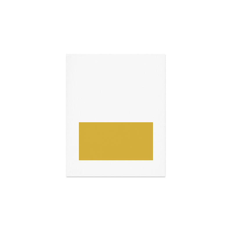 Mustard Yellow and White Solid Color Block Art Print Gallery Image 1