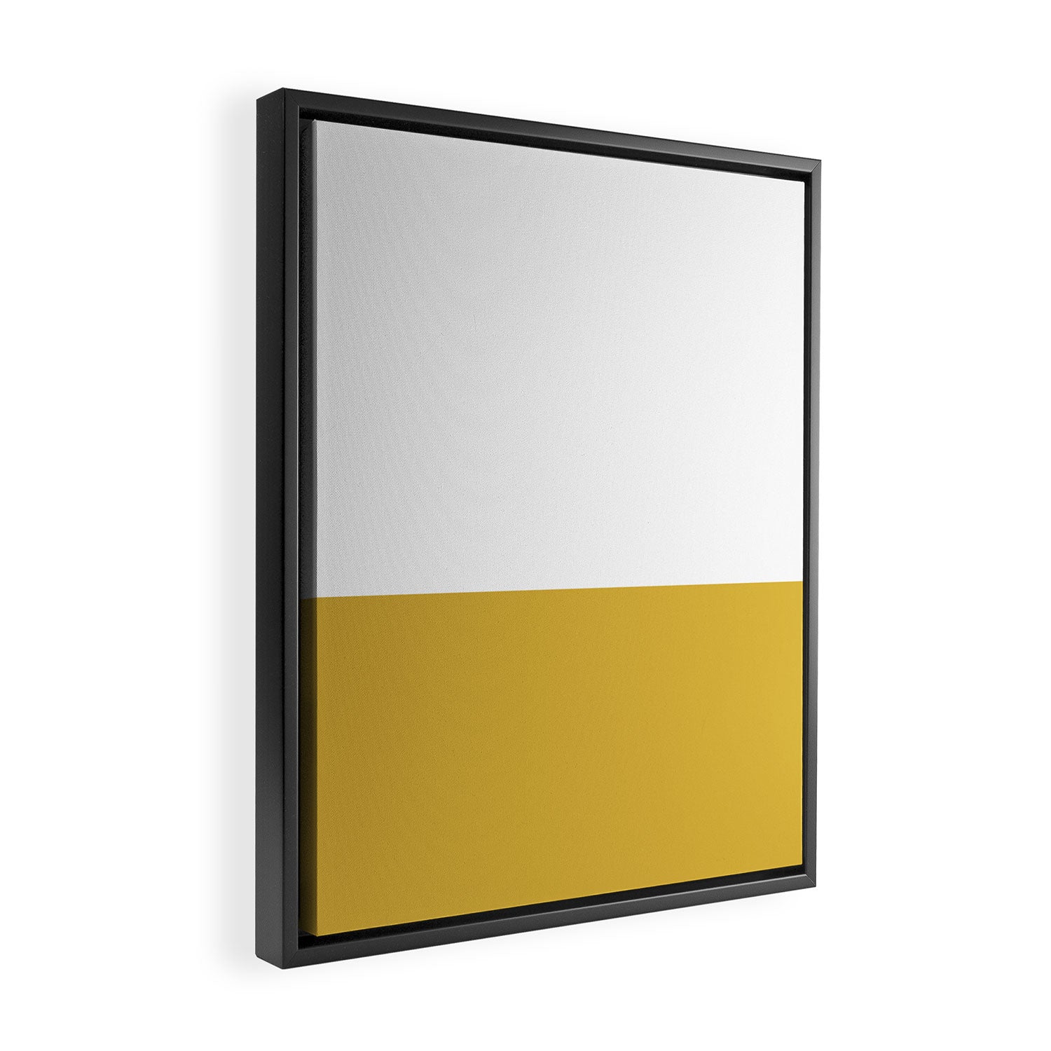 Mustard Yellow and White Solid Color Block Framed Canvas Print Gallery Image 2