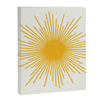Mustard Yellow Retro Sun on Off White Canvas Print Gallery Image 8