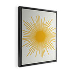Mustard Yellow Retro Sun on Off White Framed Canvas Print Gallery Image 2