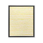 Mustard Yellow Smudgy Dotted Minimal Ink Stripes Pattern Framed Canvas Print Gallery Image 8