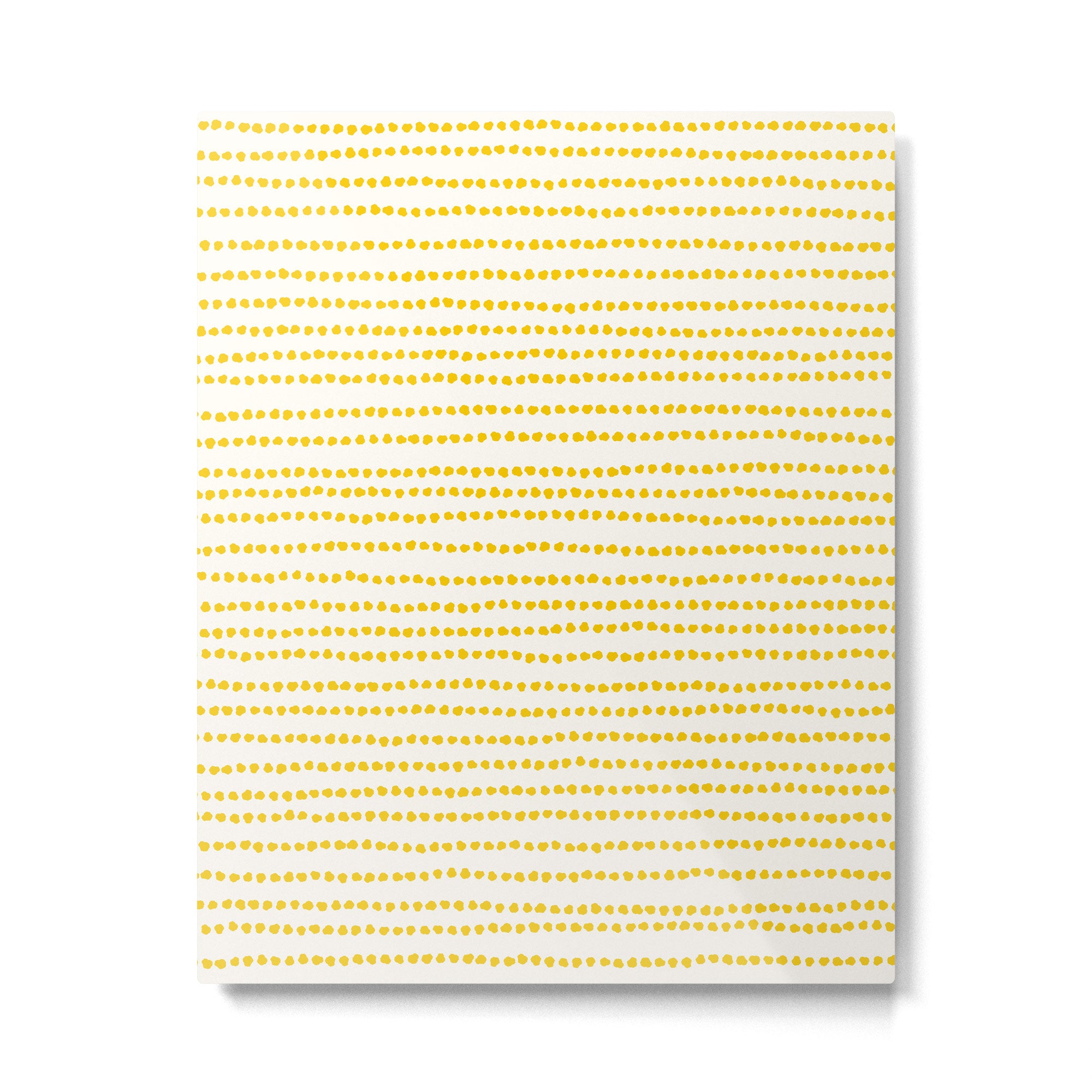 Mustard Yellow Smudgy Dotted Minimal Ink Stripes Pattern Metal Print Gallery Image 6