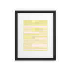 Mustard Yellow Smudgy Dotted Minimal Ink Stripes Pattern Framed Art Print Gallery Image 6