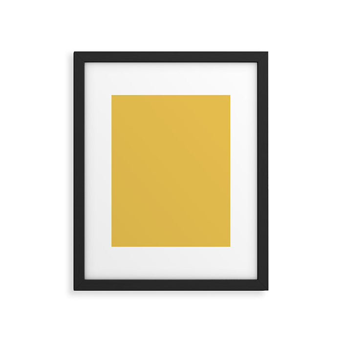 Mustard Yellow Solid Framed Art Print Gallery Image 1