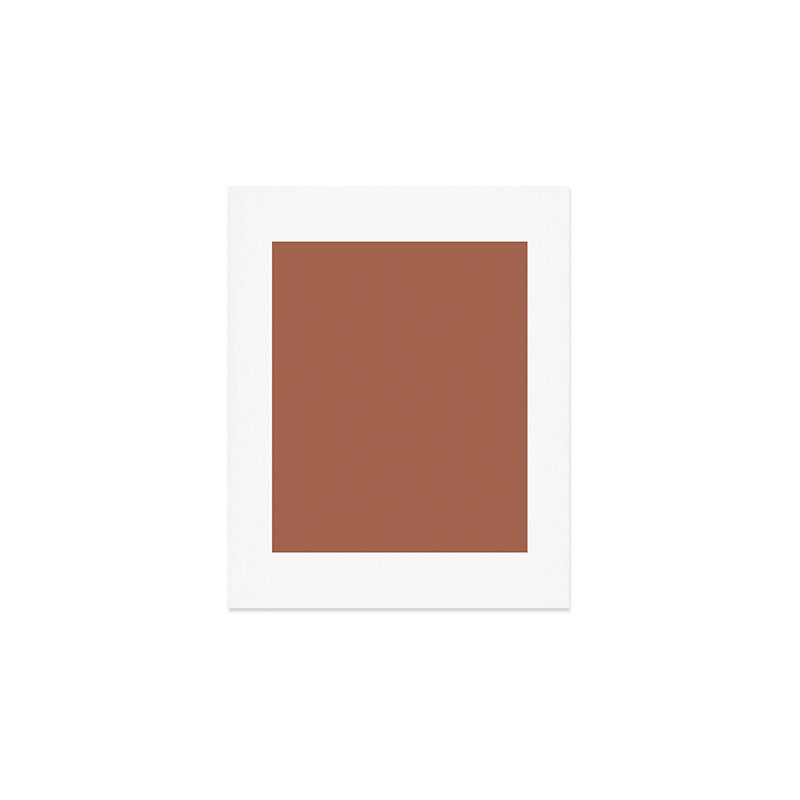 Muted Auburn Terracotta Clay Solid  Art Print Gallery Image 1