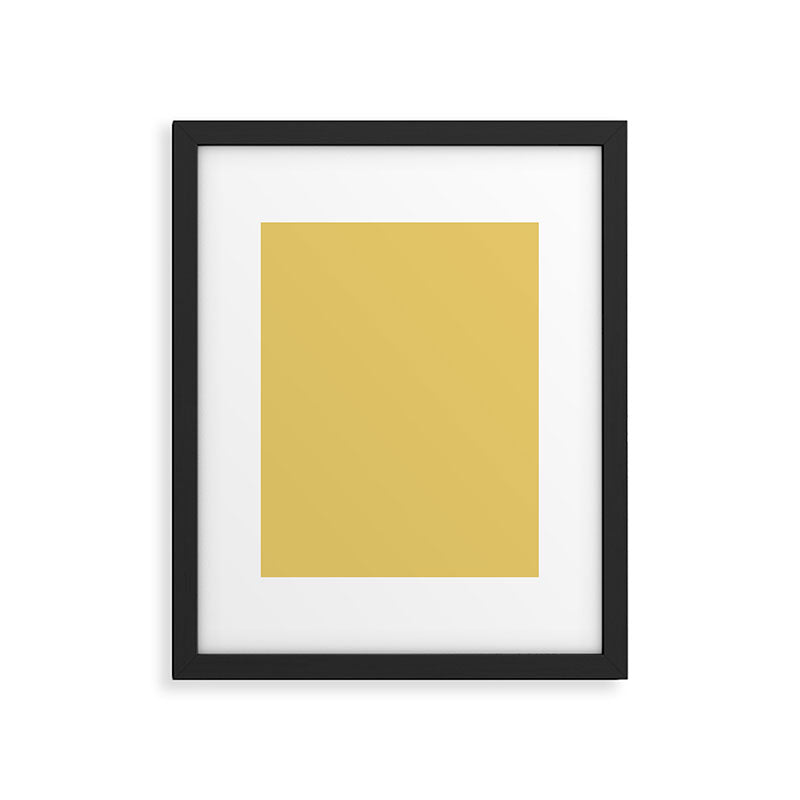 Muted Mustard Yellow Solid Colour Framed Art Print Gallery Image 6