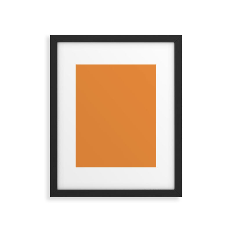Muted Pumpkin Orange Solid Color Framed Art Print Gallery Image 6