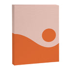 Nami Minimalist Wave and Sun Abstract in Pale Blush Pink and Orange Canvas Print Gallery Image 8
