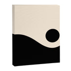 Nami Wave Sun Moon Minimalist Abstract Pattern in Black and Almond Cream Canvas Print Gallery Image 8