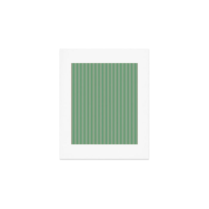Narrow Stripes Green and Pink Vertical Pattern Art Print Gallery Image 1