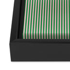 Narrow Stripes Green and Pink Vertical Pattern Framed Canvas Print Gallery Image 3