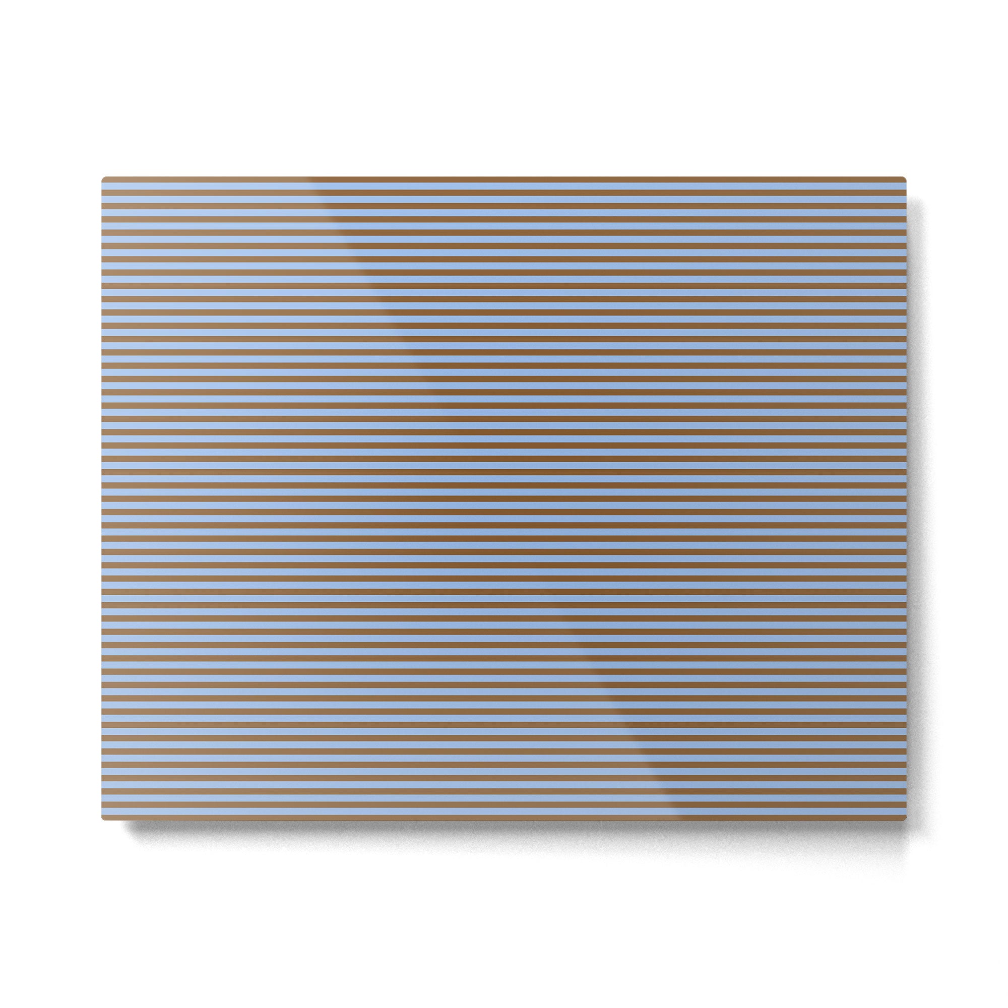 Narrow Stripes Pattern in Brown and Blue Metal Print Gallery Image 4