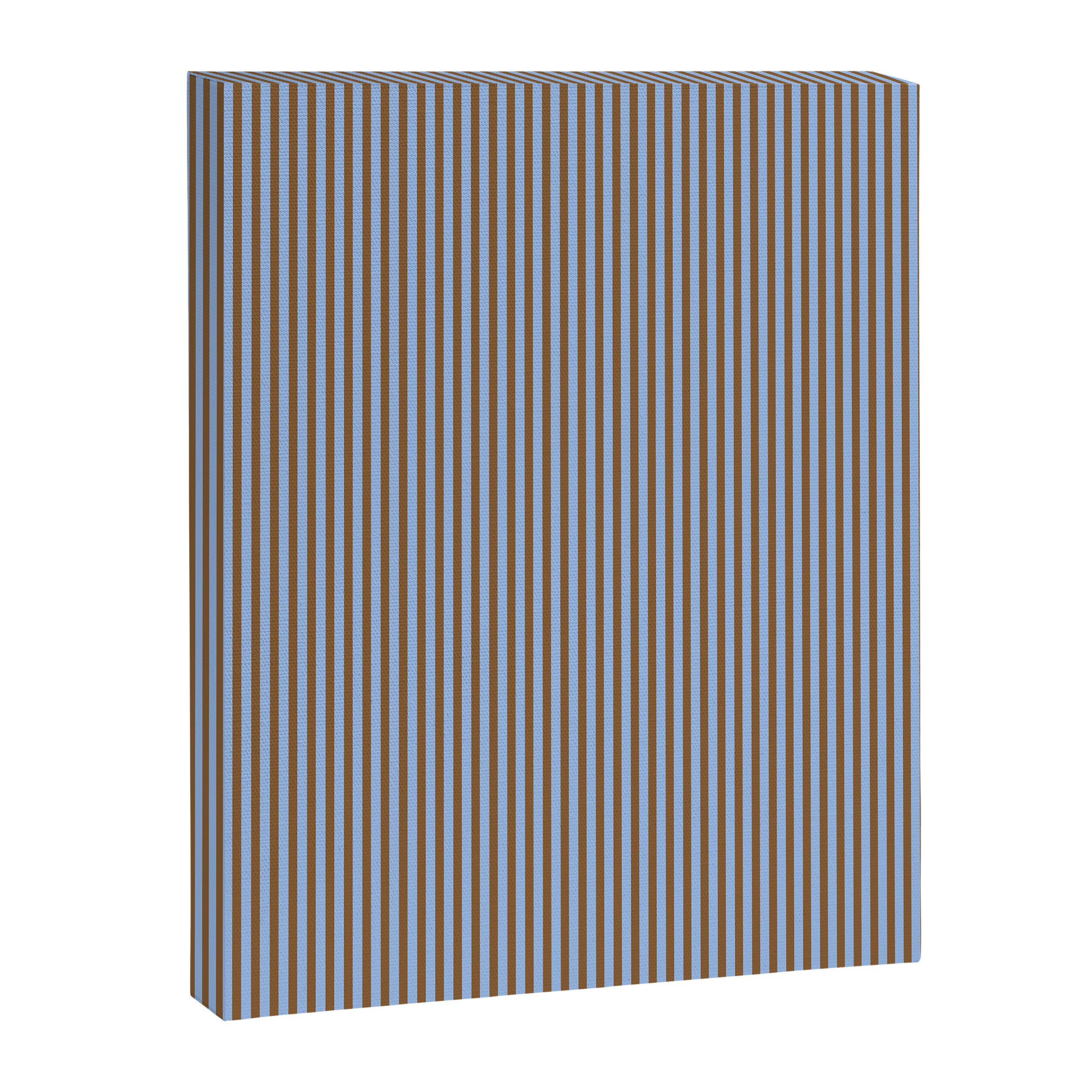 Narrow Stripes Vertical Pattern in Brown and Blue Canvas Print Gallery Image 6