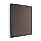 Narrow Stripes Vertical Pattern in Brown and Blue Framed Canvas Print Gallery Image 2