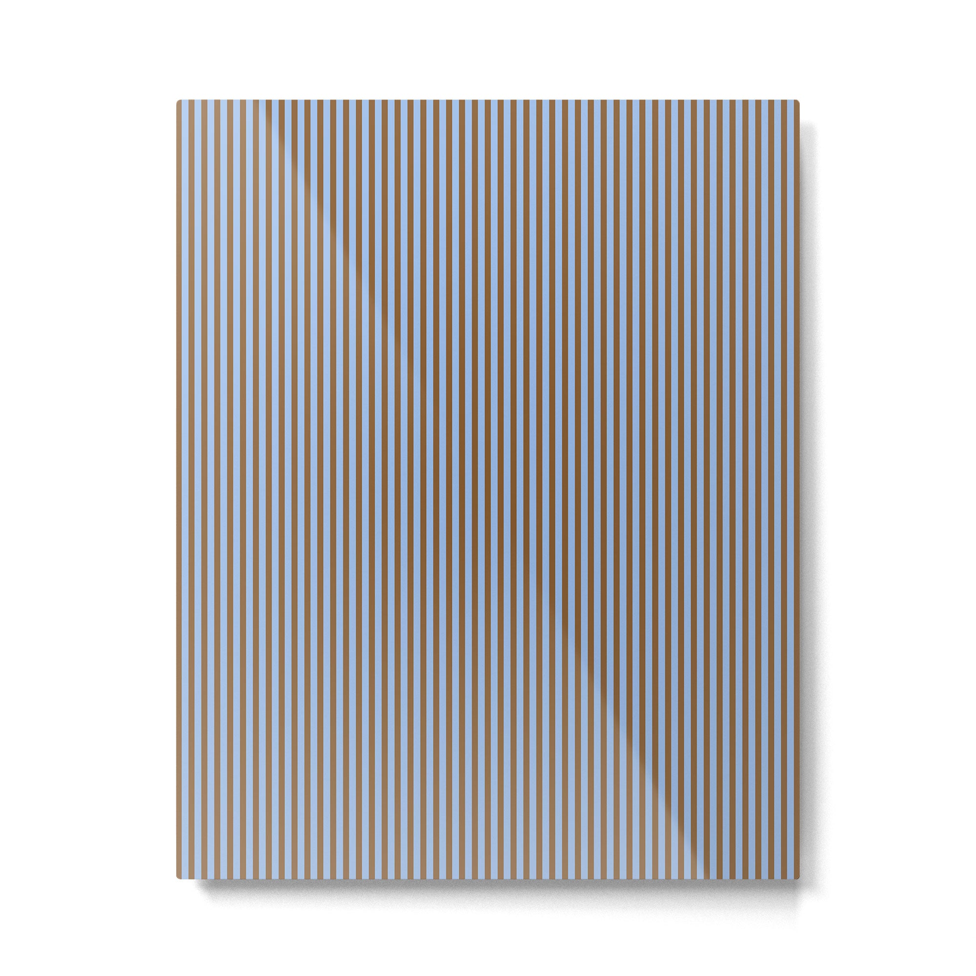 Narrow Stripes Vertical Pattern in Brown and Blue Metal Print Gallery Image 4