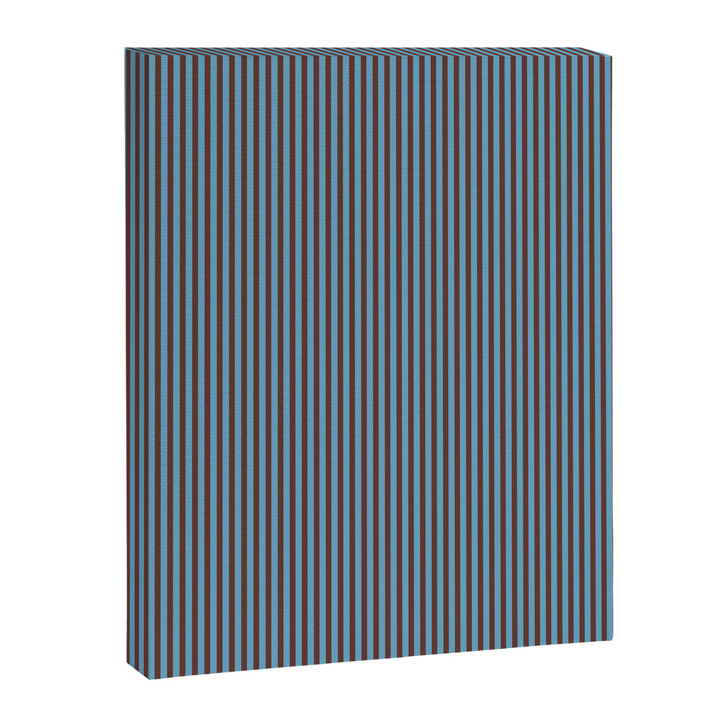 Narrow Stripes Vertical Pattern in Eclectic Brown and Blue Canvas Print Gallery Image 6