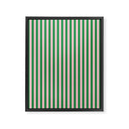 Narrow Stripes Vertical Pattern in Kelly Green and Blush Pink Framed Canvas Print Gallery Image 6