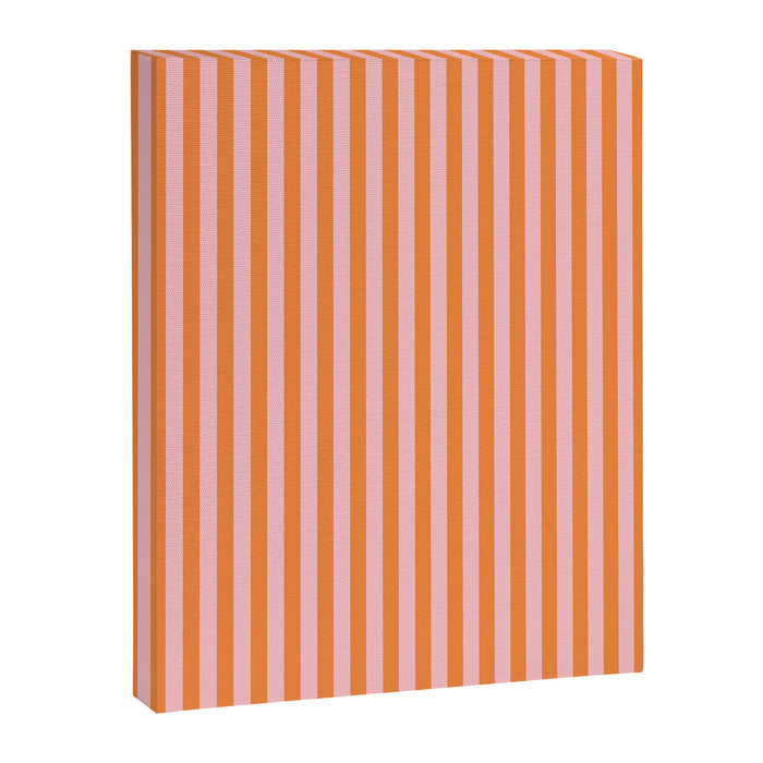 Narrow Stripes Vertical Pattern in Orange and Blush Pink Canvas Print Gallery Image 1