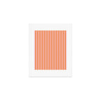 Narrow Stripes Vertical Pattern in Orange and Blush Pink Art Print Gallery Image 1