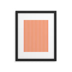 Narrow Stripes Vertical Pattern in Orange and Blush Pink Framed Art Print Gallery Image 5
