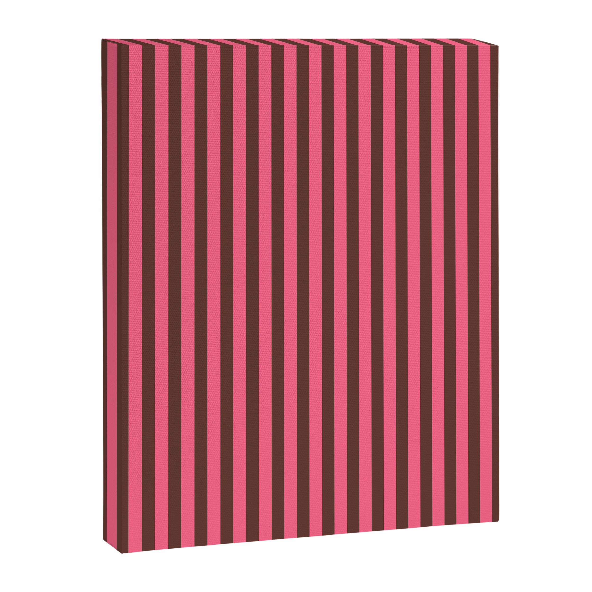 Narrow Stripes Vertical Pattern in Pink and Brown Canvas Print Gallery Image 6