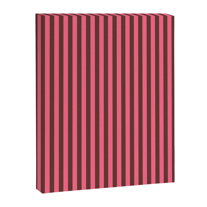 Narrow Stripes Vertical Pattern in Pink and Brown Canvas Print Gallery Image 1