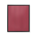 Narrow Stripes Vertical Pattern in Pink and Brown Framed Canvas Print Gallery Image 6