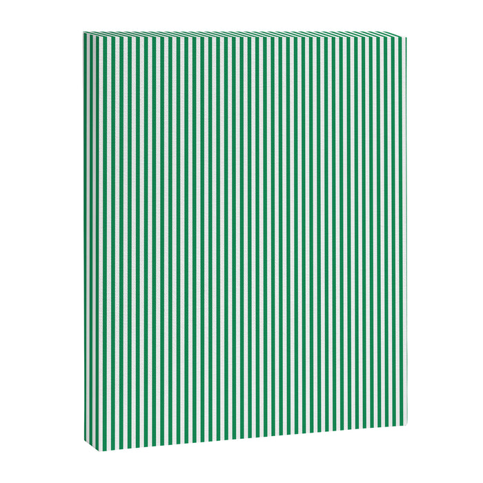 Narrow Vertical Stripes Kelly Green and White Pattern Canvas Print Gallery Image 1
